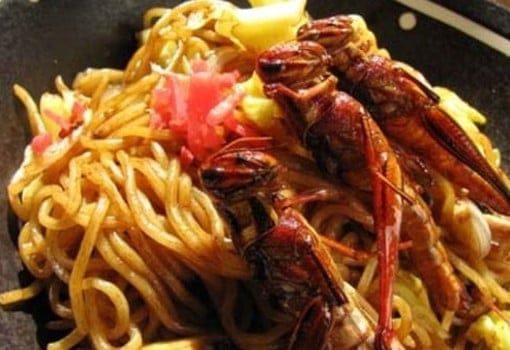 fideos con grillos