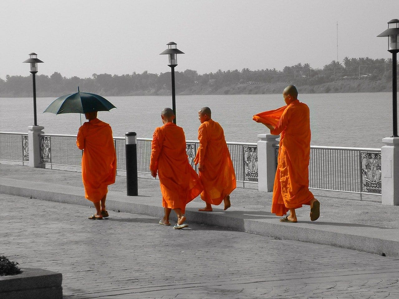 Monjes budistas en Tailandia