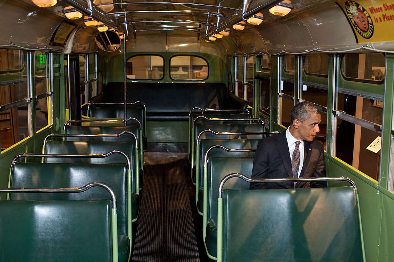 Obama en el autobús de Rosa Parks