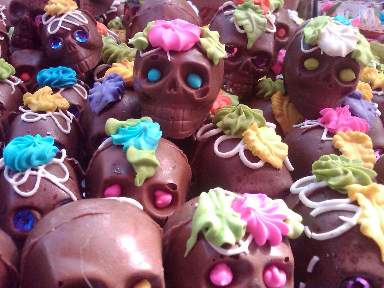 Calaveritas de chocolate de el Día de los Muertos