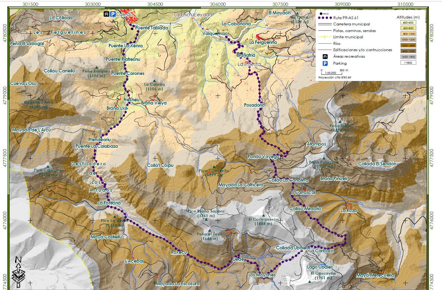 Ruta por el Desfiladero de los Arrudos - Fuente: Principado de Asturias